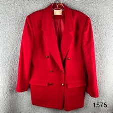 Pendleton Women's Size 10 Red Wool Double Breasted Blazer Vintage Made in USA
