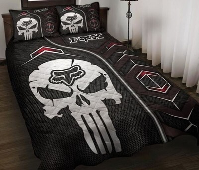 3D Print Fox-Racing Skull Quilt Bedding Duvet Cover Set
