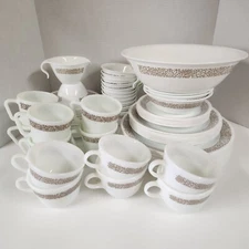 Vintage Corelle & Pyrex Woodland Brown Dinnerware Plate Bowl Cup - By The Piece