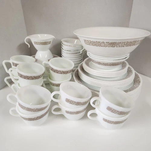 Vintage Corelle & Pyrex Woodland Brown Dinnerware Plate Bowl Cup - By The Piece