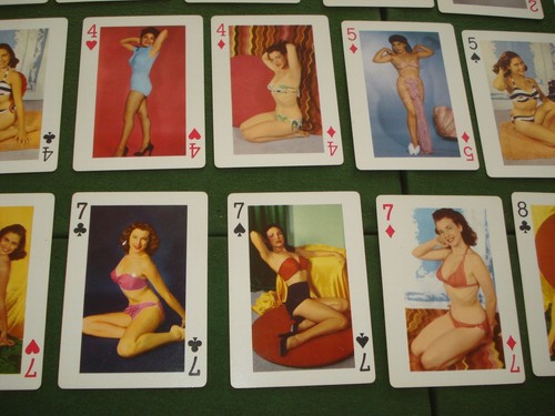 1950's PIN - UP GIRL PLAYING CARDS - BATHING SUIT BEAUTIES, VERY NICE  - Picture 10 of 12
