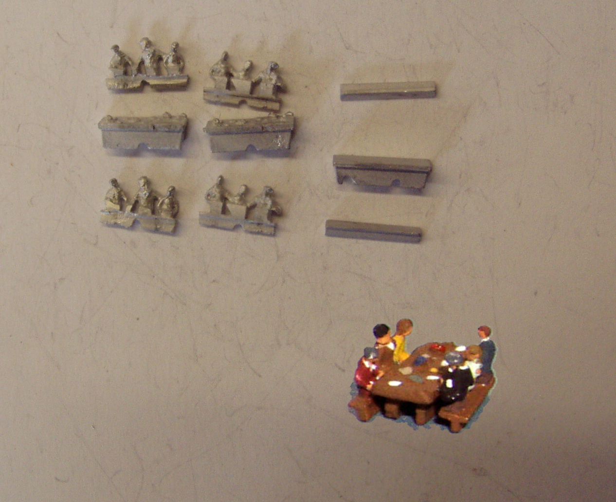 P&D Marsh N Gauge N Scale C80 Picnic table set castings require painting