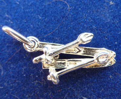 Ski mit Schlägern Anhänger 925 Silber Tausendstel 