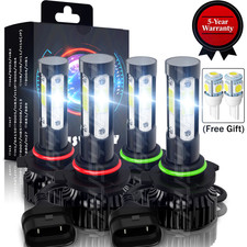 For Toyota RAV4 1998 1999 2000 4X 9005+9006 LED Headlight Bulb High Low Beam