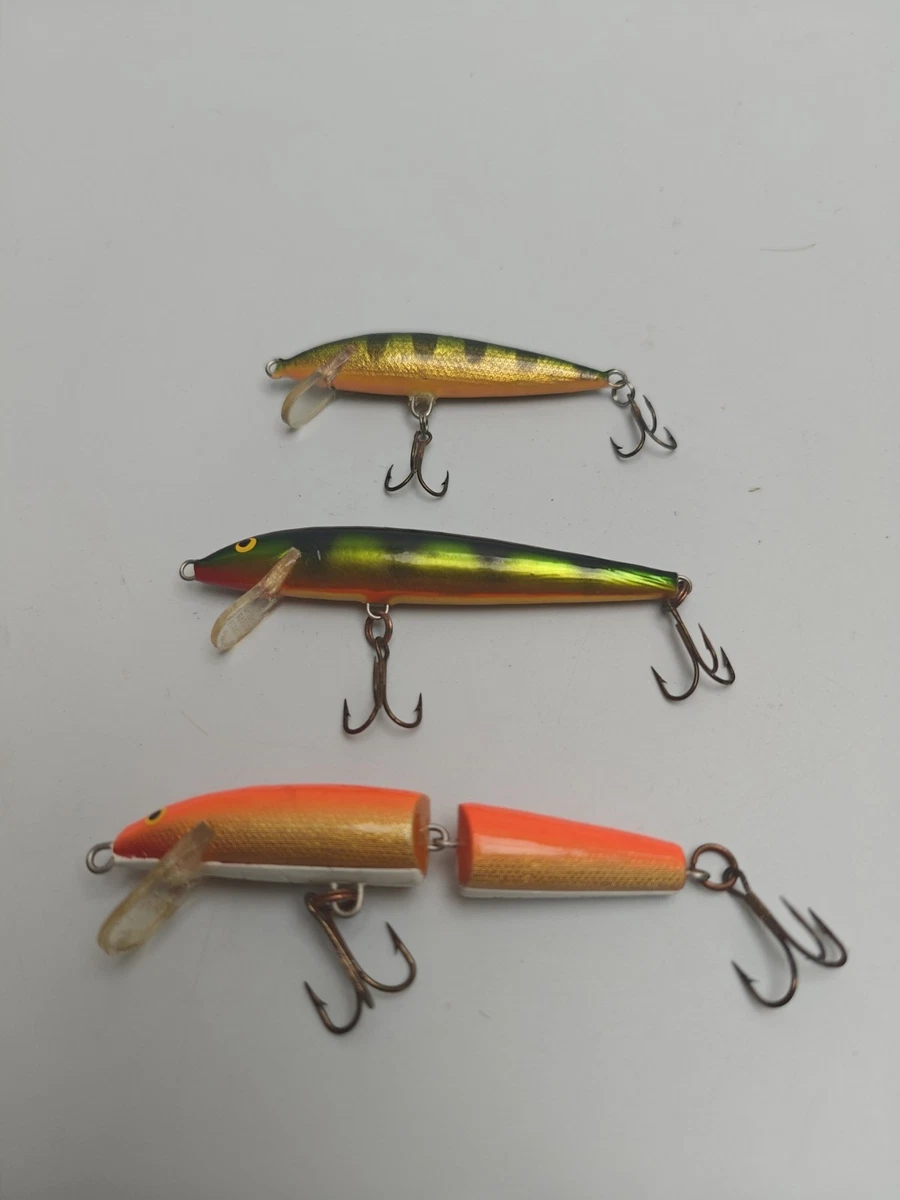 Leurre Rapala J-9 Articulé Flottant - Vert Jaune - Vintage Finlande - Bébé Brochet