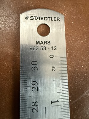 Staedtler Professional Ruler Drafting Tool Mars 963 53-12  Stainless Cork Back