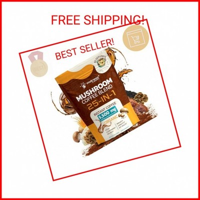 Mushroom Coffee Organic Instant Coffee, 25-in-1, Third-Party Tested Keto Friendl