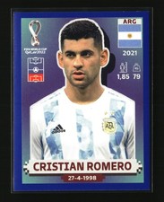 2022 Panini FIFA World Cup Stickers Blue Cristian Romero Argentina #ARG9 NM