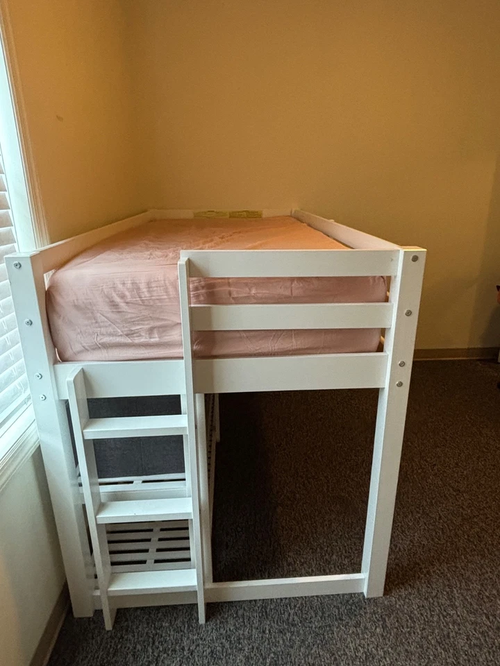 Двойной белый каркас кровати с нижним местом для хранения - Изображение 2 из 3