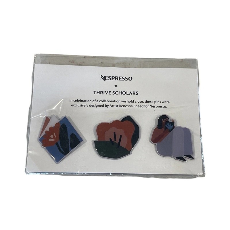 Nespresso Thrive Scholars Enamel Pin Set Artist Kenesha Sneed NEW Sealed