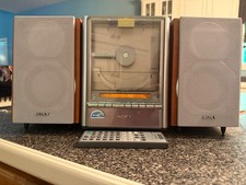 Sony CMT-EX1 Vertical CD Micro Hi-Fi Stereo System Speakers + OEM Remote TESTED