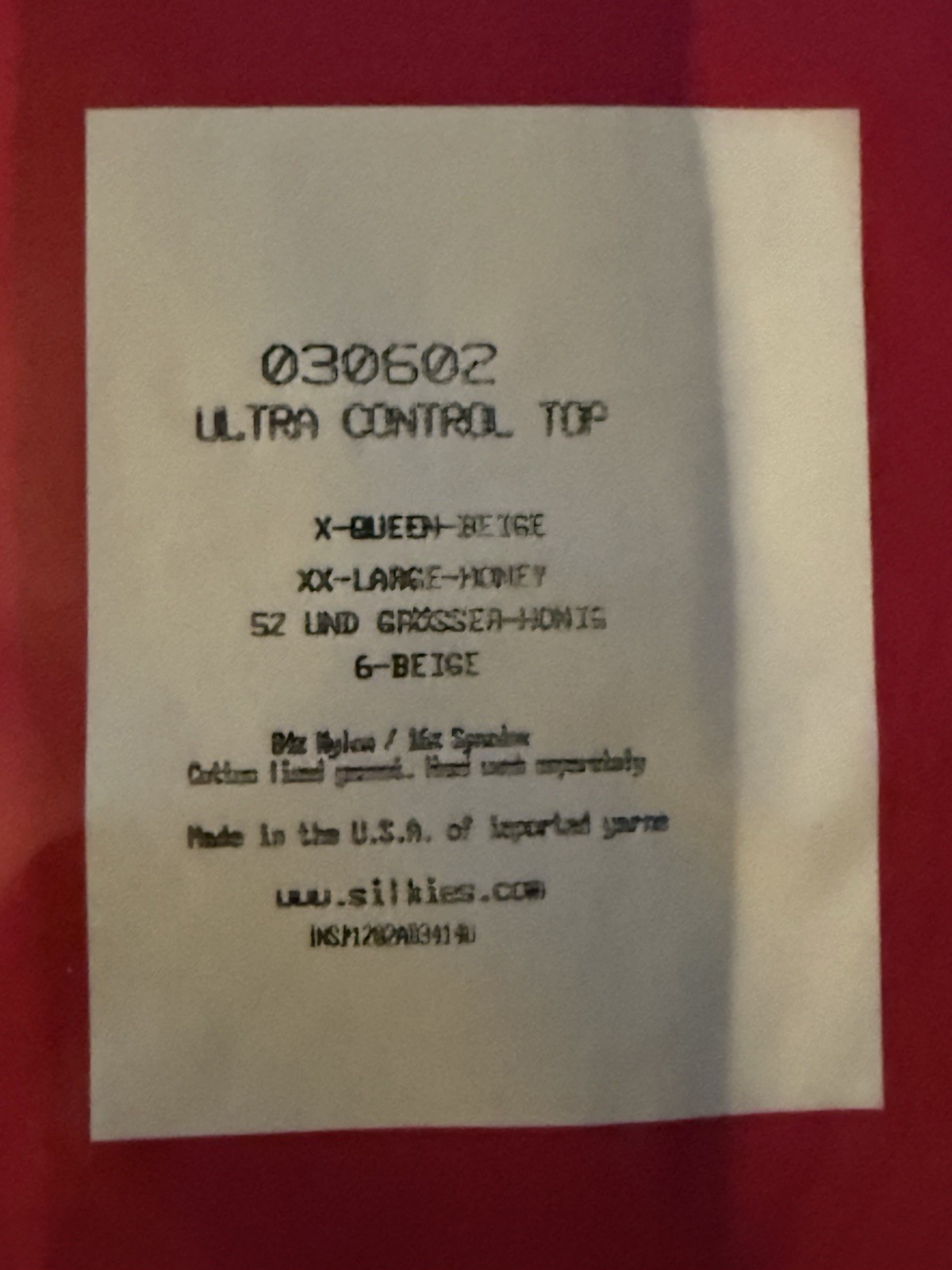 7 Pairs Silkies Ultra Control Top Pantyhose XX-LARGE X-QUEEN Honey Beige 030602