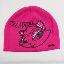 Rare Y2K Vintage Bratz Petz Kendall Sequin Beanie Knit Hat Girls XL Hot Pink