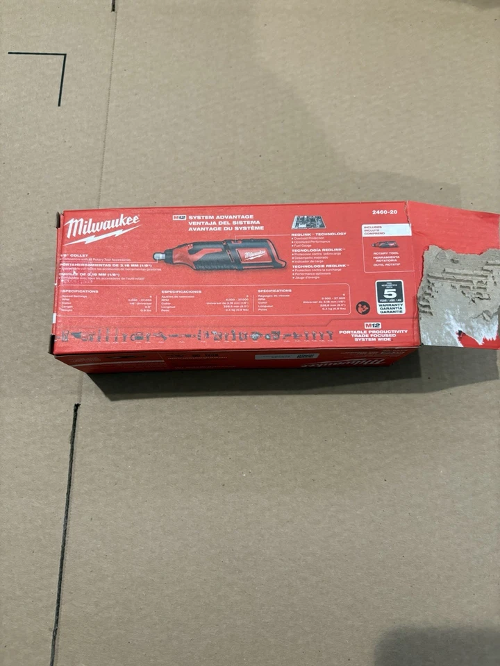 New Milwaukee 2460-20 M12 12V Cordless Rotary 1/8” Bare Tool Only OEM Genuine - Image 3 of 3