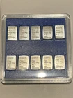 Lot of 10 Valcambi 0.999 Fine Silver 1 Gram Bullion Bars in case holder