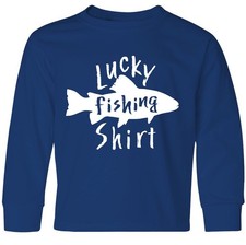 Inktastic Lucky Fishing Shirt- Fish Youth Long Sleeve T-Shirt Wear Favorite Lake