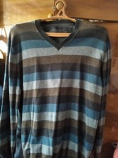Men John Rocha Sweater Navy Cotton L
