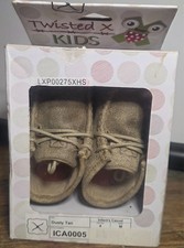 Twisted X Kids Moccasin Casual Shoes 4M infant toddler Dusty Tan ICA00005 NIB
