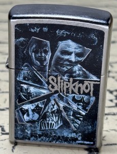 VTG Slipknot Broken Glass Collage Metal Zippo Lighter D 16 USA Metal Band Rare