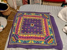 Vintage Paris Bandana Southwest Aztec Native Print Purple Cotton Made In USA