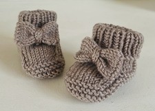 Knitting Pattern Baby Bow Booties Paper Copy Easy To Follow DK 0-3 3-6 Beginner 
