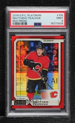 2018-19 O-Pee-Chee Platinum Red Prism 140/199 Matthew Tkachuk #105 09gn