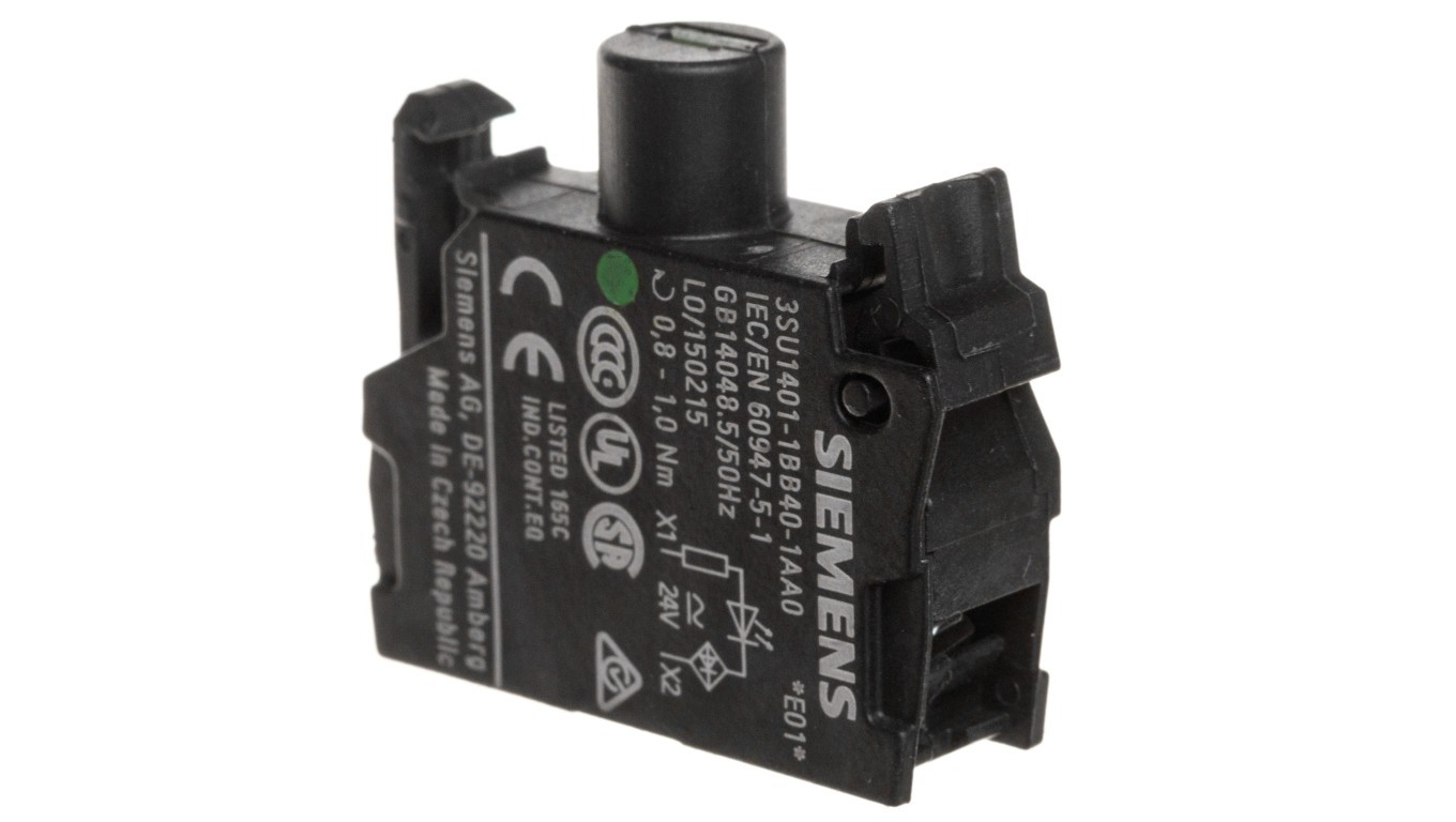 Socket Block LED Green 24V AC-DC SIRIUS ACT 3SU1401-1BB40-1AA0