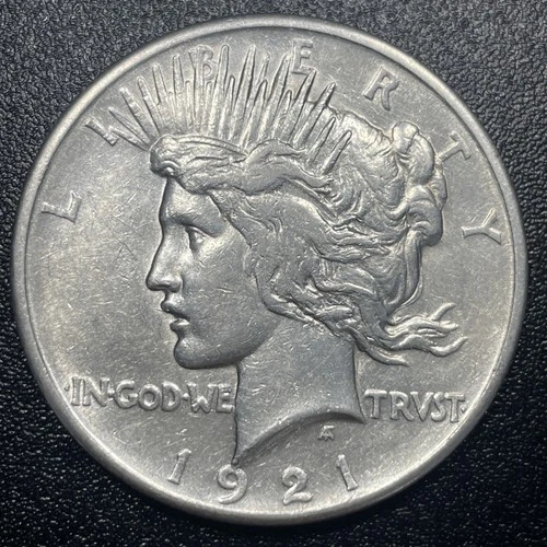 1921 Peace Silver Dollar $1 AU Details Key Date High Relief