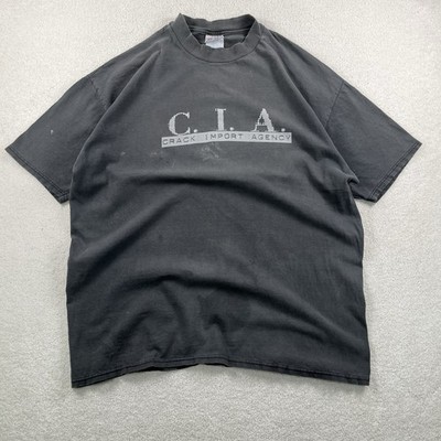 Vtg 90's C.I. A. Crack Import Agency Tshirt Distressed Johnny Depp Blow Movie XL