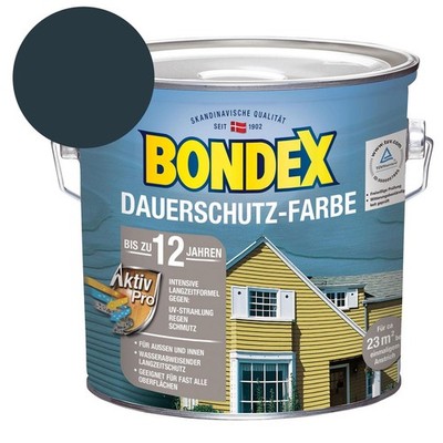 Bondex Dauerschutz Farbe Holzfarbe Holzschutz Außen Anthrazit Schiefer 2,5 L