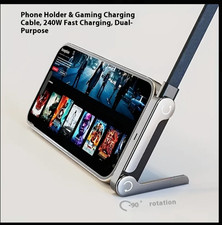 2-in-1 Folding Data Cable with Adjustable Bracket Fast Charging Type-C USB