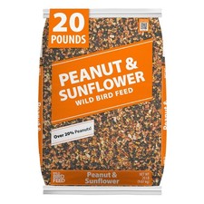 Peanut Sunflower Wild Bird Feed and Seed, Dry, 1 Count per Pack, 20 lb. Bag
