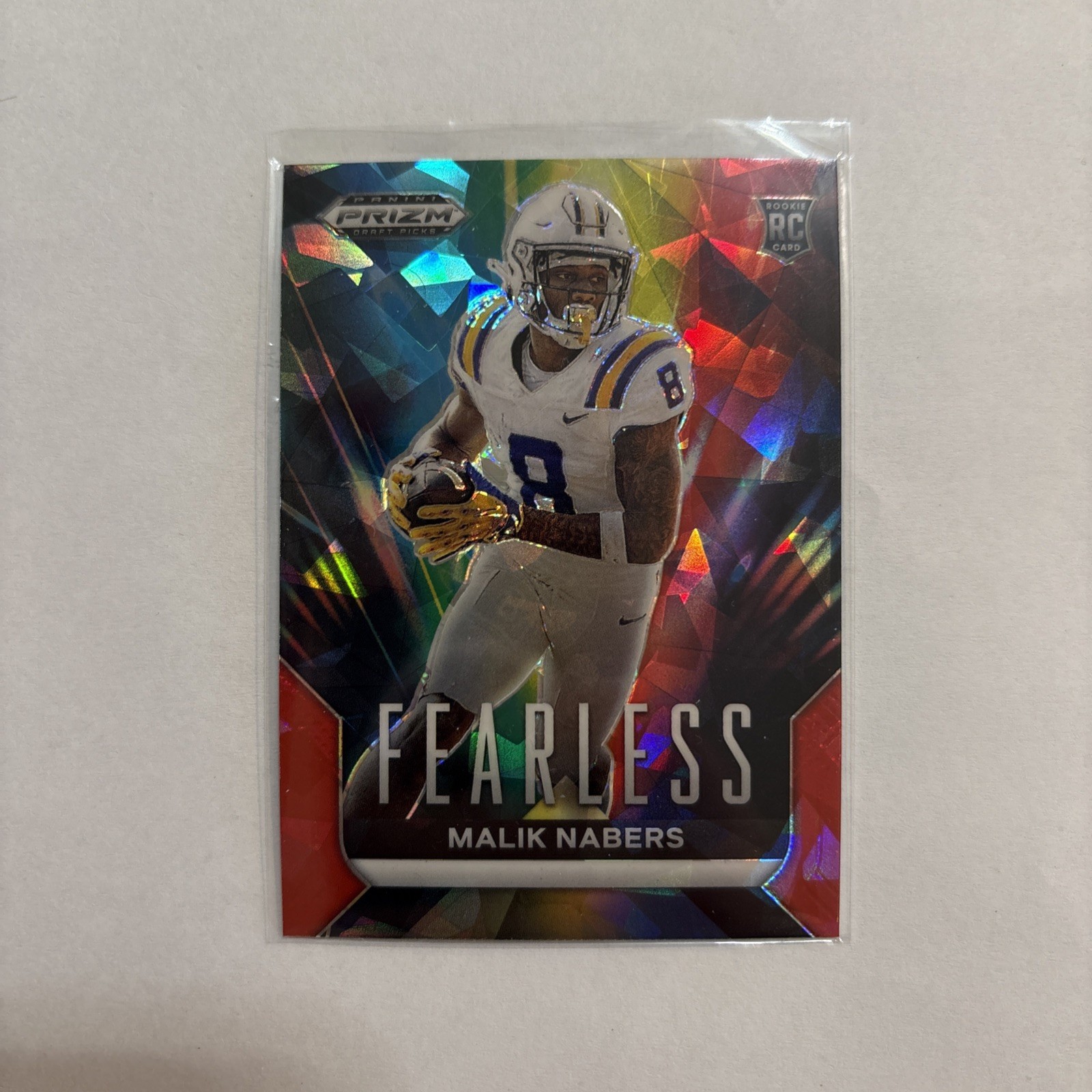 2024 Prizm Draft Picks- Malik Nabers- Fearless. Red Cracked Ice. #F-MN. Giants