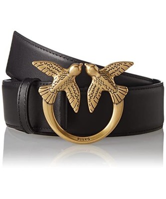 Pinko Damen Love Berry Simply Belt H4 VIT. Grtel, Z99q_schwarz-Antique Gold, XS