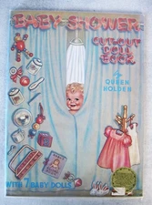Vintage 1985 Queen Holden Paper Doll BABY SHOWER Cut-Out Book w/7 Dolls! UNCUT
