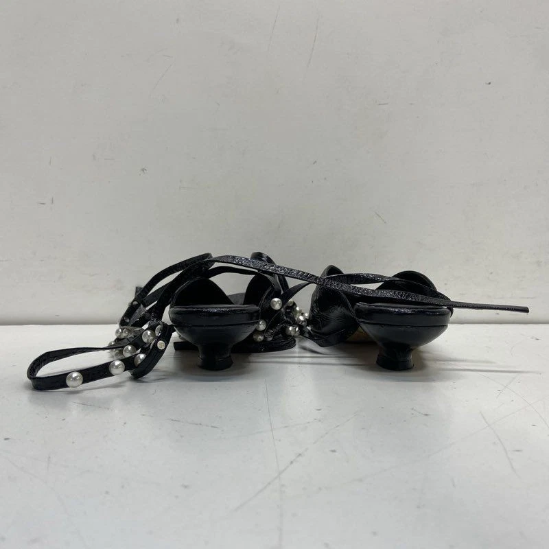 Miista Women's Black Textured Pearl Strap Slipper Strappy Sandals Size 8.5 - Image 4 of 4