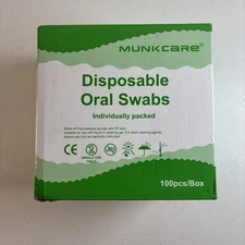 Munkcare  Disposable Mouth Sponge Oral Care Swabs box of 10)Individually Wrapped