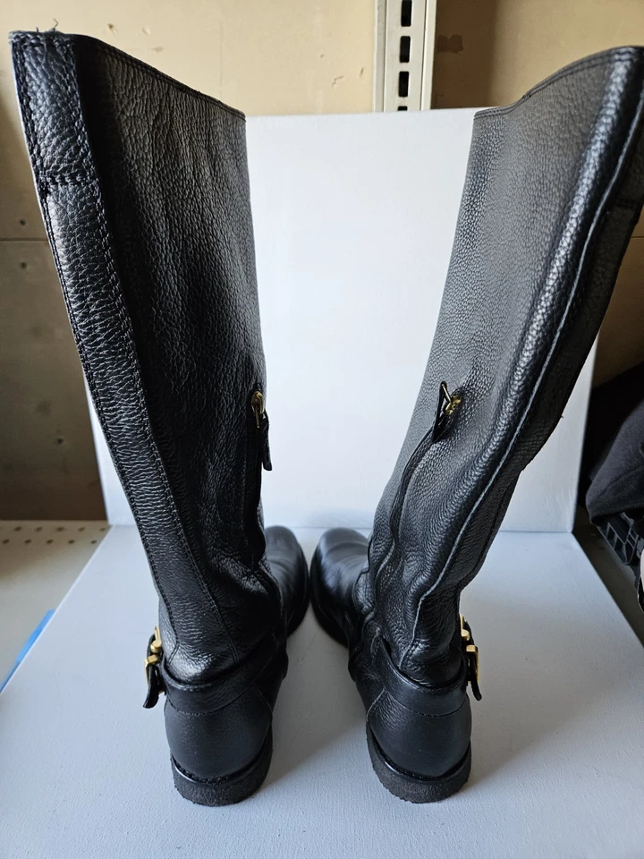 Burberry Equestrian Pebbled Leather Horse Boots Made In Italy 39 Sz 8 TK - Image 4 of 4