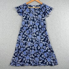 Gap Short Sleeve Flutter Shift Dress Navy Blue Floral Print Womens Small Cottage