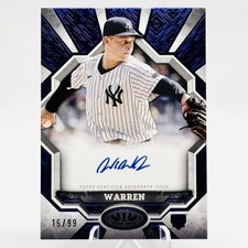 WILL WARREN Rookie Auto /99 Blue 2025 Topps Tier One #BOA-WAR (AU,RC) - Yankees