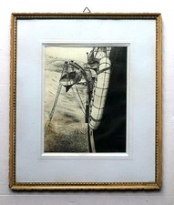 quadrochina Su Carta marina nave e scialuppa  Firmato 32x28cm arte 900 IT