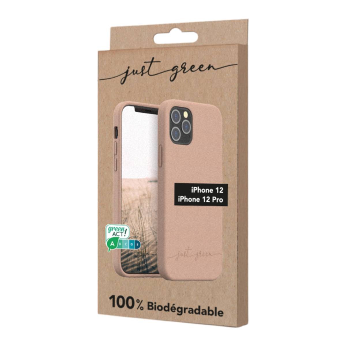 Coque iPhone 12 Pro Just Green beige 100% recyclable