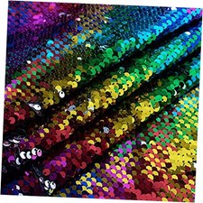 Sequin Fabric Mermaid Fabrics 3 Feet 5mm Glitter 1yard Rainbow to Silver