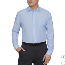 NEW Calvin Klein Men's M Active Performance Stretch Shirt Light Blue Regular Fit