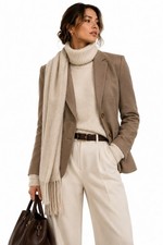 Halogen Women  s Size 6 Taupe Brown One Button Blazer Career Quiet Luxury