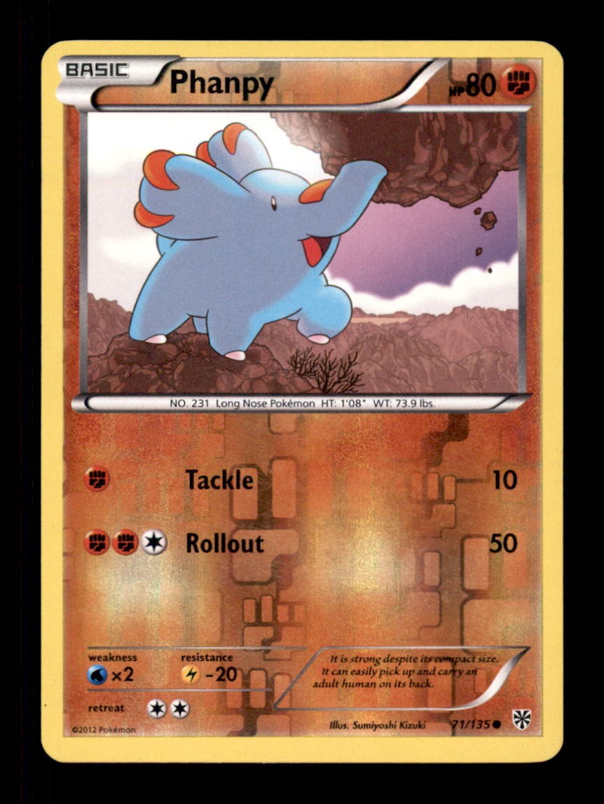 PHANPY 71/135 C PLASMA STORM POKEMON REVERSE HOLO NM/M
