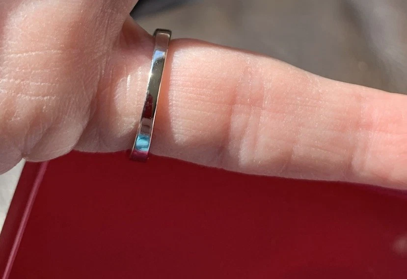 Nuevo oro blanco 18k relleno ópalo azul onda incrustación-talla 5 Foto 2 de 4