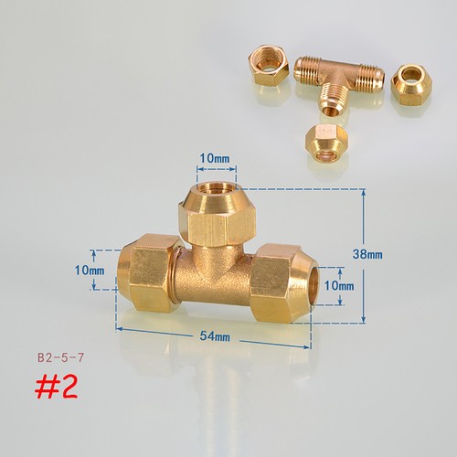 Flare 8mm /10mm Tee Brass Fitting for Air Conditioning Cold Copper Tube Fittings