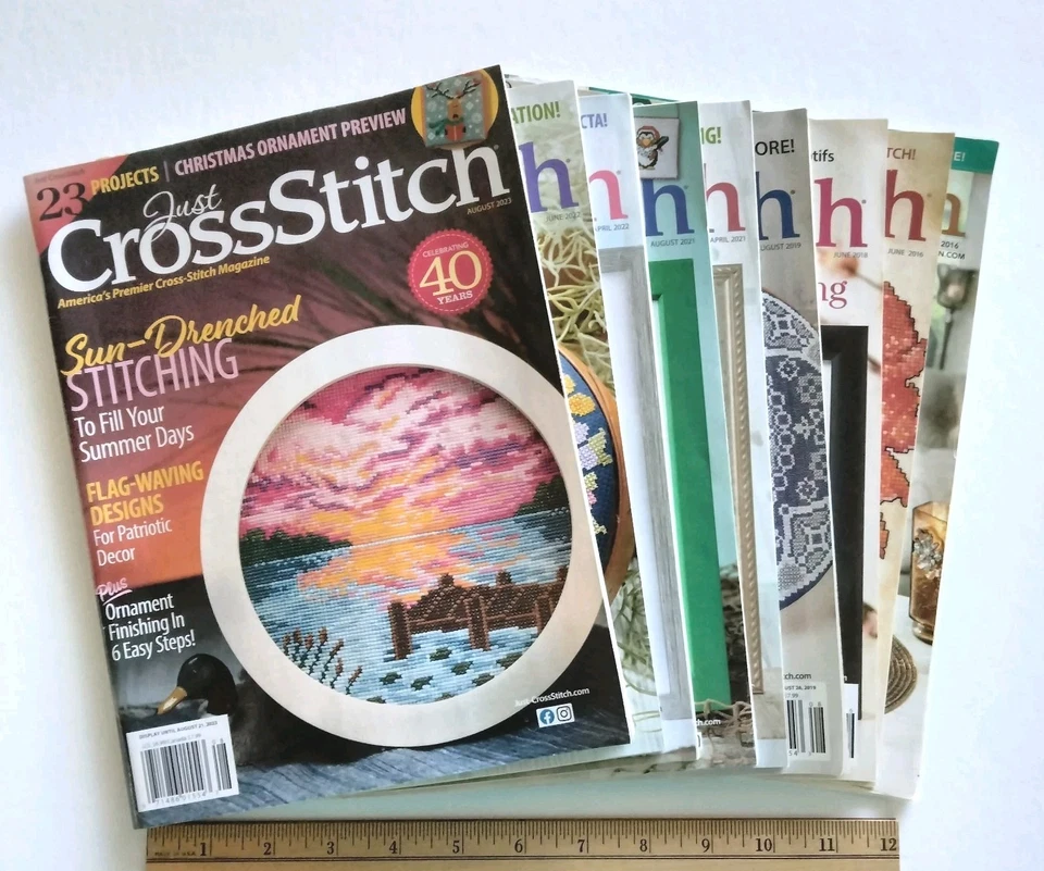 Lote de 9 revistas de pájaros florales Just Cross Stitch primavera Pascua verano Foto 2 de 4