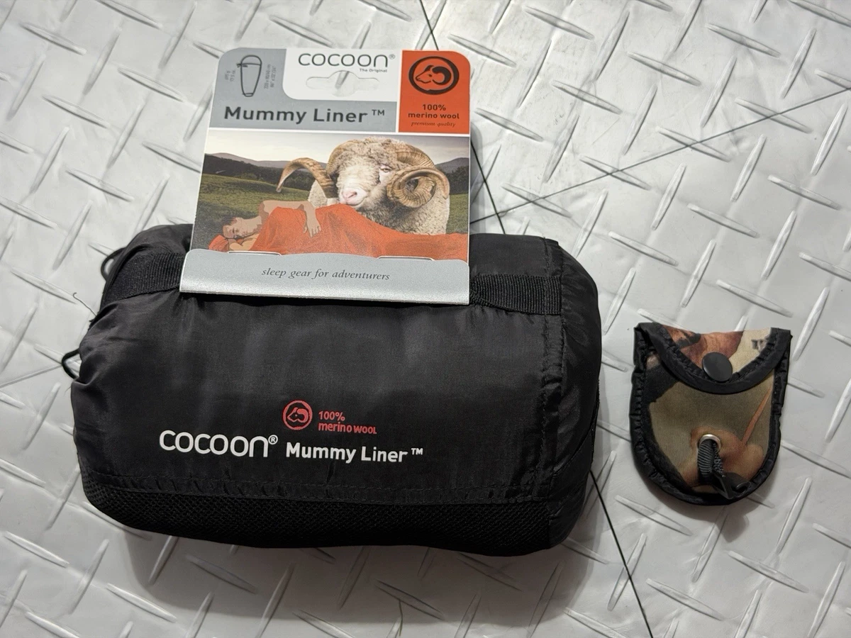 Doublure De Sac De Couchage Cocoon Mummy En Coolmax Noir, Idéale Pour Le Camping Et Randonnée